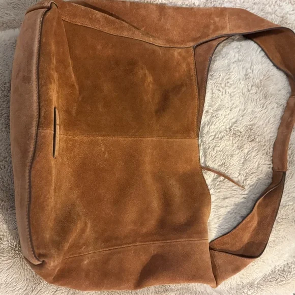 Lucky Brand Suede Shoulder Tote in Camel Brown - Picture 6 of 8
